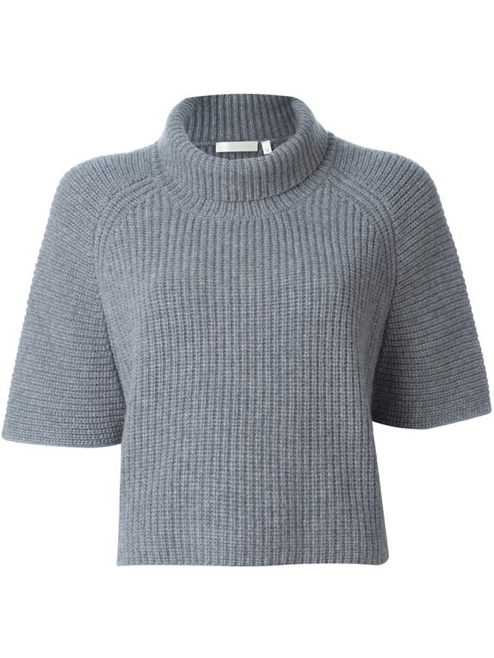 The Mercer N.y. Shortsleeved Sweater, Women's, Size: 36, Grey, Cashmere