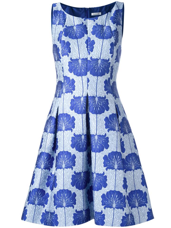 P.a.r.o.s.h. - Floral Print Dress - Women - Silk/polyamide/polyester/viscose - M, Blue, Silk/polyamide/polyester/viscose