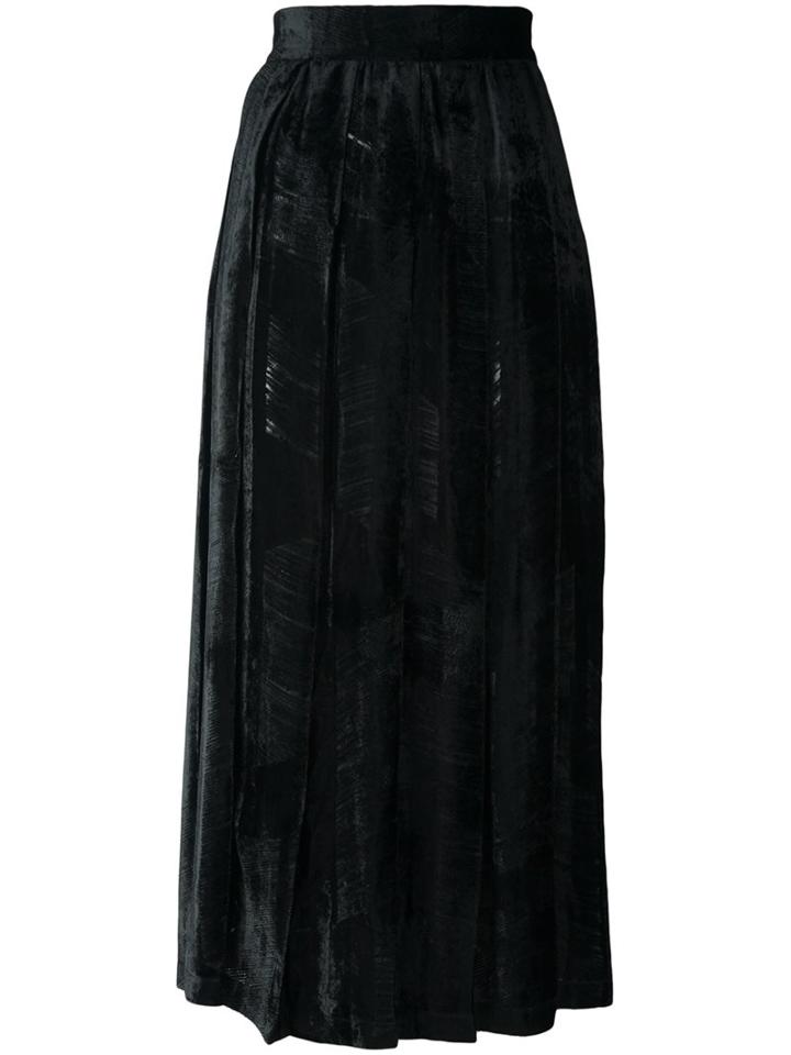 Si Jay Devore Long Skirt, Women's, Size: 40, Black, Viscose/silk