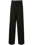 Necessity Sense Dobby Pleats Trouser Kash Gold Stripe - Black