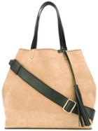 Santoni Shopper Tote, Women's, Brown, Leather/suede