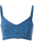 J Brand Denim Cropped Top, Women's, Size: Xs, Blue, Cotton/polyester/spandex/elastane