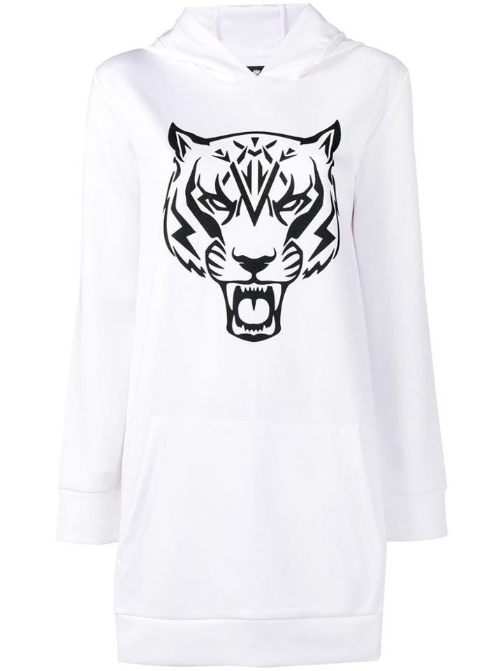 Plein Sport Tiger Print Hoodie - White