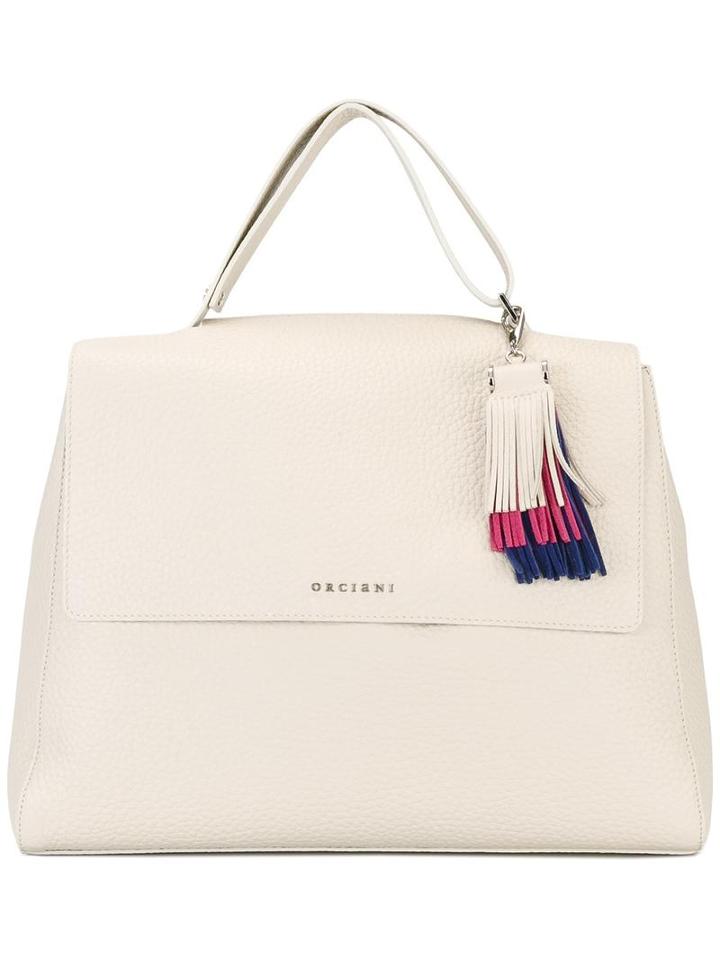 Orciani - Fringed Detail Tote - Women - Leather - One Size, Women's, Nude/neutrals, Leather