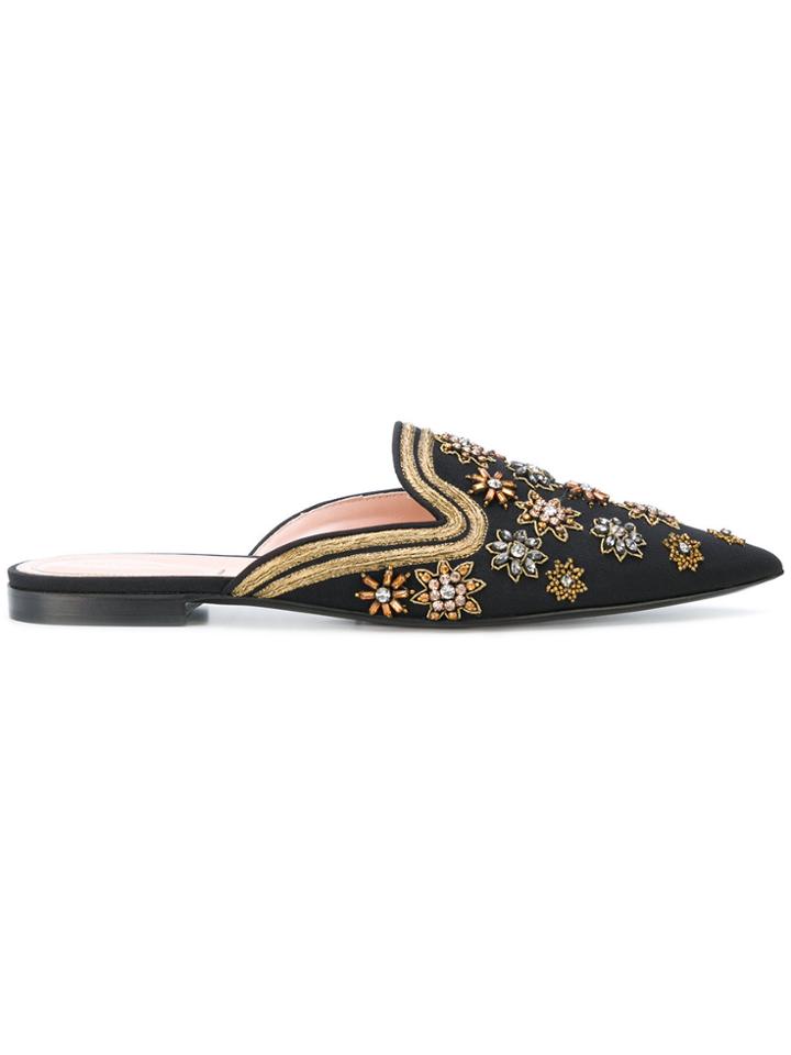 Alberta Ferretti Sabot Mules - Black