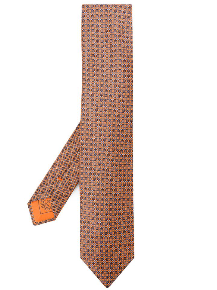 Brioni Printed Tie - Yellow & Orange