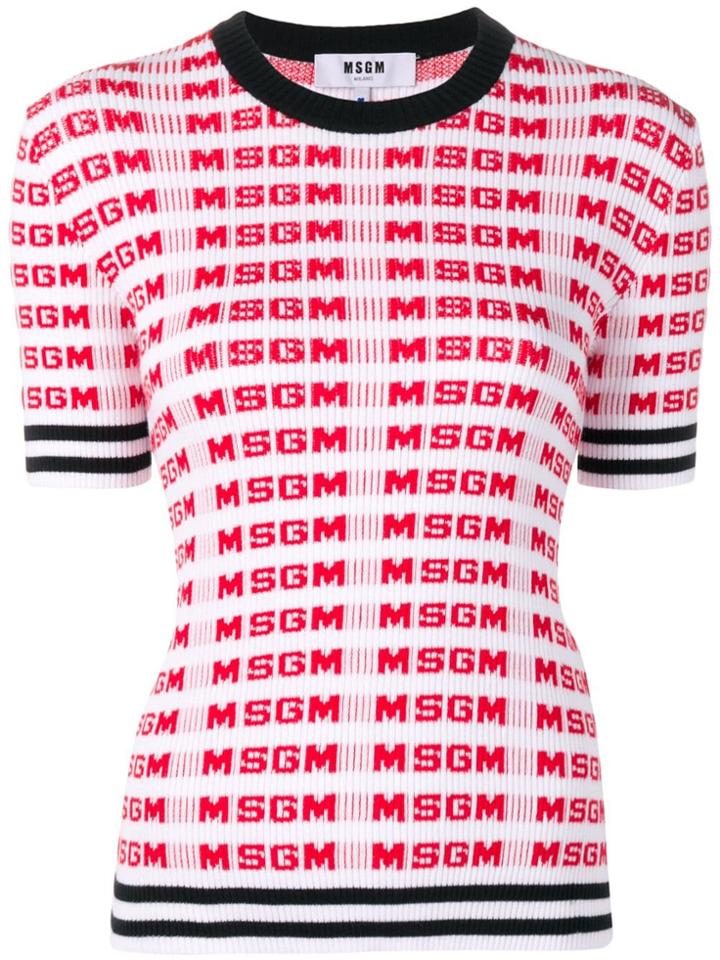 Msgm Logo Sweater - Red
