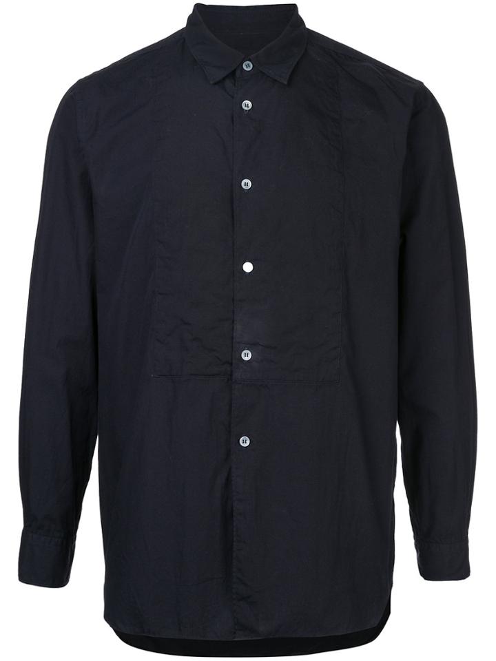 Comme Des Garçons Vintage Inside Out Ruffle Placket Shirt - Black