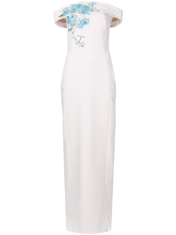 Antonio Berardi Flower Off-the-shoulder Gown - Pink & Purple