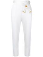 Elisabetta Franchi Belted Cigarette Trousers - White