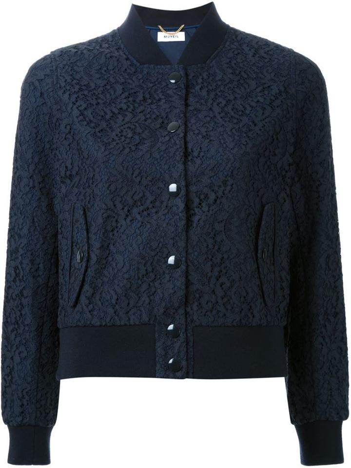 Muveil Lace Bomber Jacket