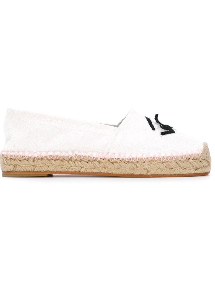 Chiara Ferragni Flirting Espadrilles, Women's, Size: 39, White, Cotton/pvc/rubber