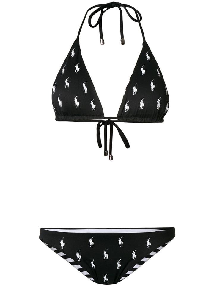 Polo Ralph Lauren Pony Logo Bikini Top - Black