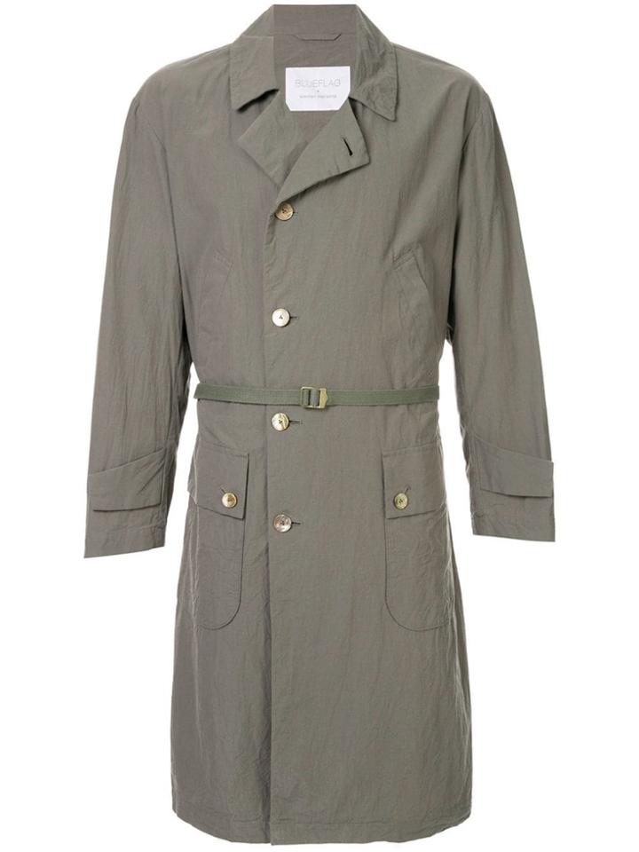 Blueflag + Kiminori Morishita Double-breasted Fitted Coat - Green