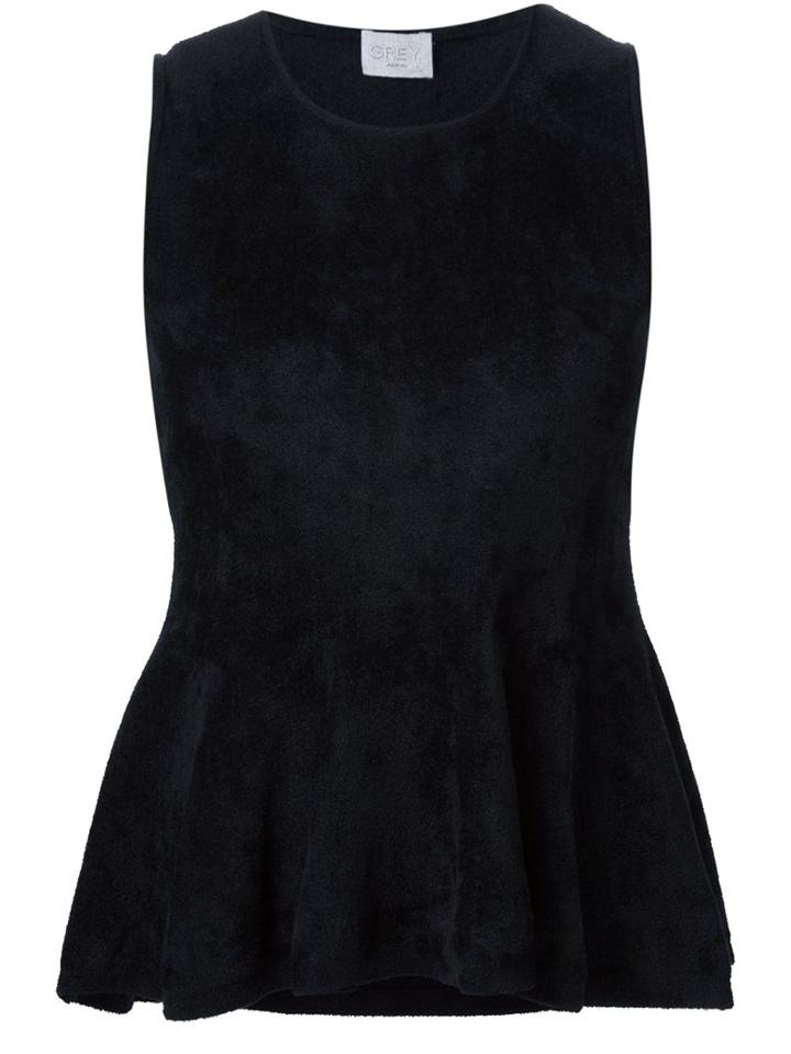 Grey Jason Wu Peplum Chenille Top