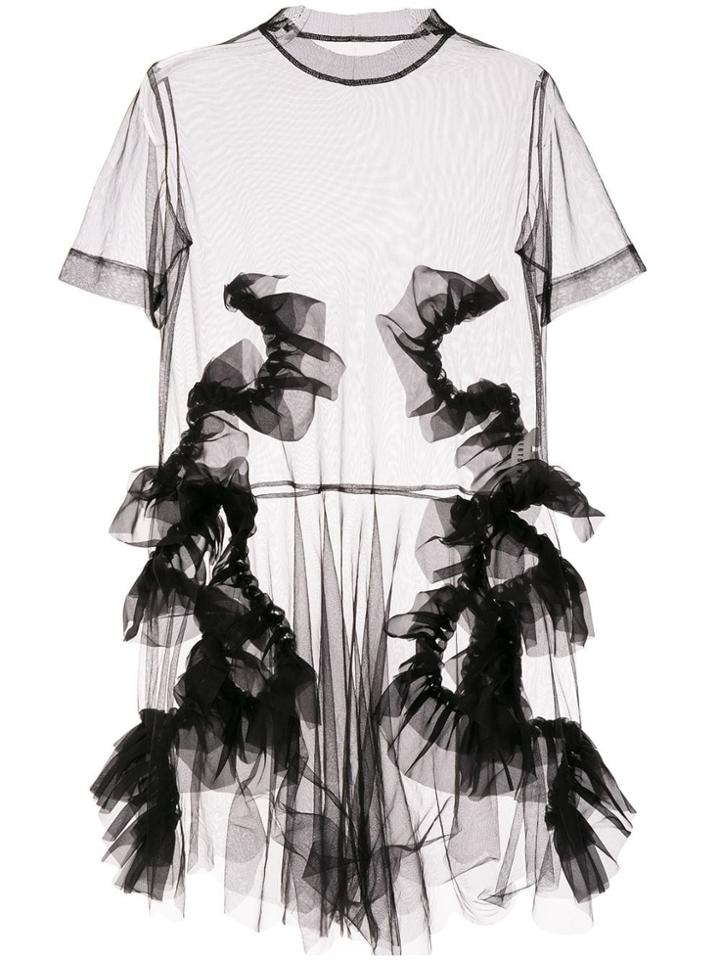 Roberts Wood Sheer Tulle Dress - Black