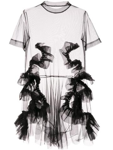 Roberts Wood Sheer Tulle Dress - Black