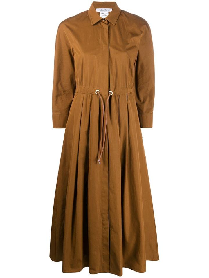 Max Mara Drawstring Waist Dress - Brown