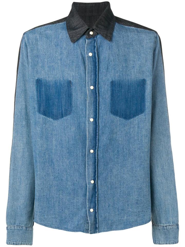 Rta Two-tone Denim Shirt - Blue