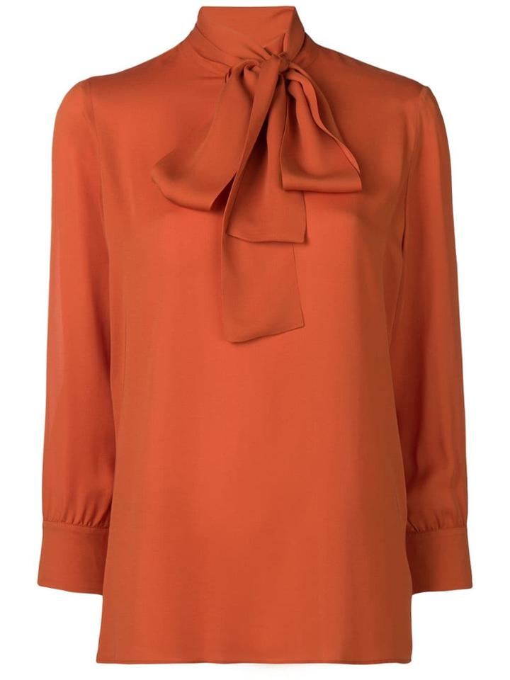 Gucci Neck-tied Long Sleeve Blouse - Yellow & Orange
