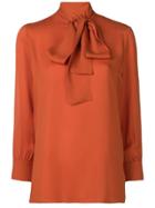 Gucci Neck-tied Long Sleeve Blouse - Yellow & Orange
