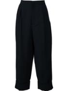 Marni Cropped Tailored Trousers, Women's, Size: 40, Black, Silk/virgin Wool