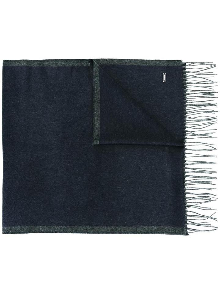 Dior Homme Fringed Scarf, Men's, Blue, Silk