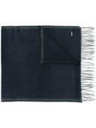 Dior Homme Fringed Scarf, Men's, Blue, Silk