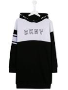 Dkny Kids Teen Logo Hoodie Dress - Black