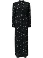 Equipment Long Bird Print Dress - Black