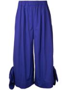 Msgm - Wide-legged Cropped Trousers - Women - Cotton/spandex/elastane - 42, Women's, Blue, Cotton/spandex/elastane