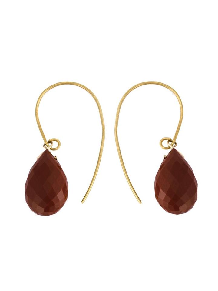 Uzerai Edits 18kt Yellow Gold Bronze Agate Earrings, Women's, Metallic
