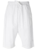 Maharishi Drawstring Drop Crotch Shorts, Men's, Size: L, White, Cotton
