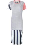 Each X Other Striped T-shirt Dress, Women's, Size: Medium, White, Cotton