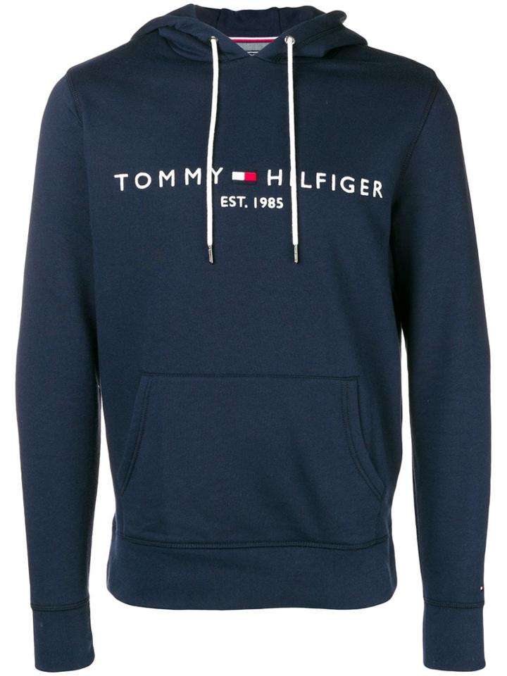 Tommy Hilfiger Logo-embroidered Hoodie - Blue