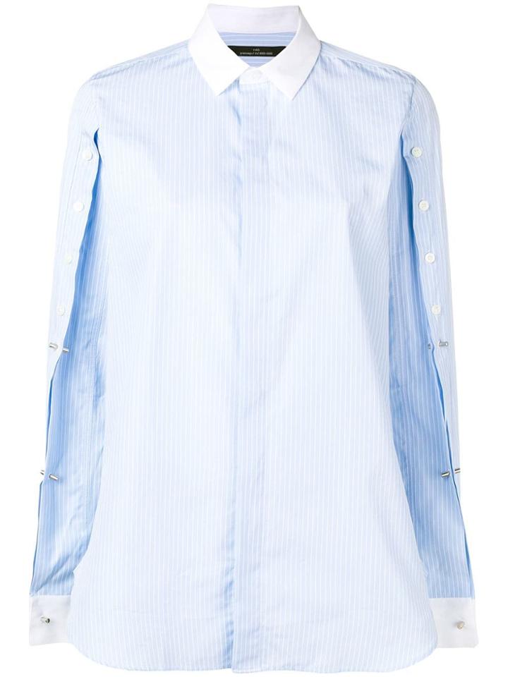 Rokh Pinstripe Loose Fit Shirt - Blue