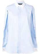 Rokh Pinstripe Loose Fit Shirt - Blue