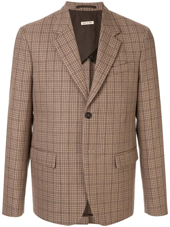 Marni Button-front Check Blazer - Brown