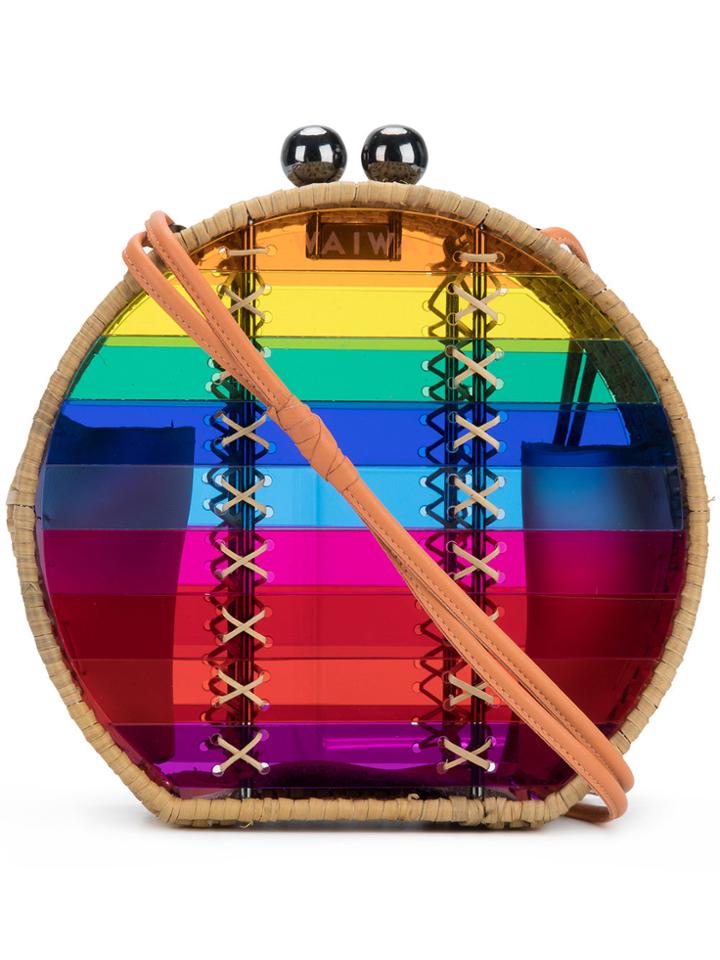 Wai Wai Rainbow Stripe Circle Shoulder Bag - Multicolour