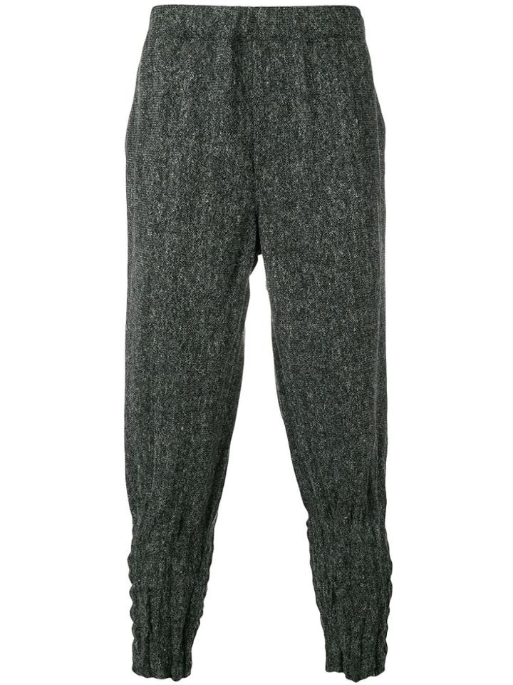 Issey Miyake Men Textured Tapered Trousers - Black