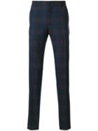 Etro Check Printed Trousers - Blue
