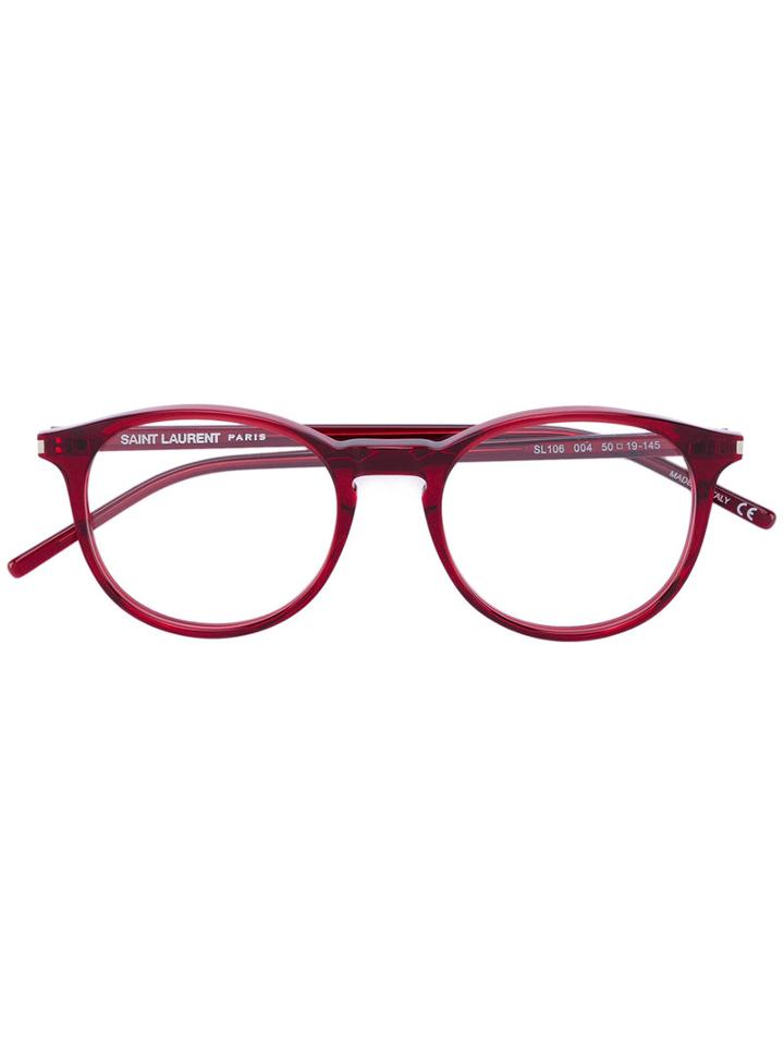 Saint Laurent Eyewear - Sl106 Glasses - Unisex - Acetate - 50, Red, Acetate