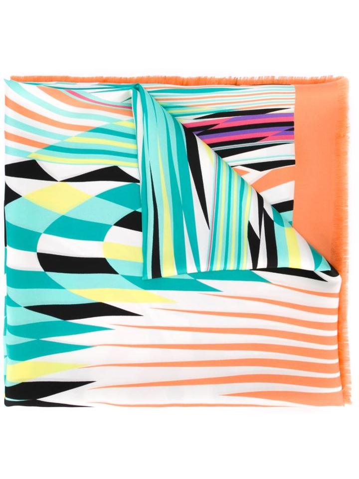 Etro Abstract Print Scarf, Women's, Yellow/orange, Silk