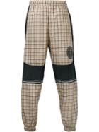 Astrid Andersen - Logo Patch Checked Trousers - Men - Nylon/polyester - L, Nude/neutrals, Nylon/polyester