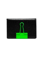 Off-white Black Binder Clip Leather Wallet