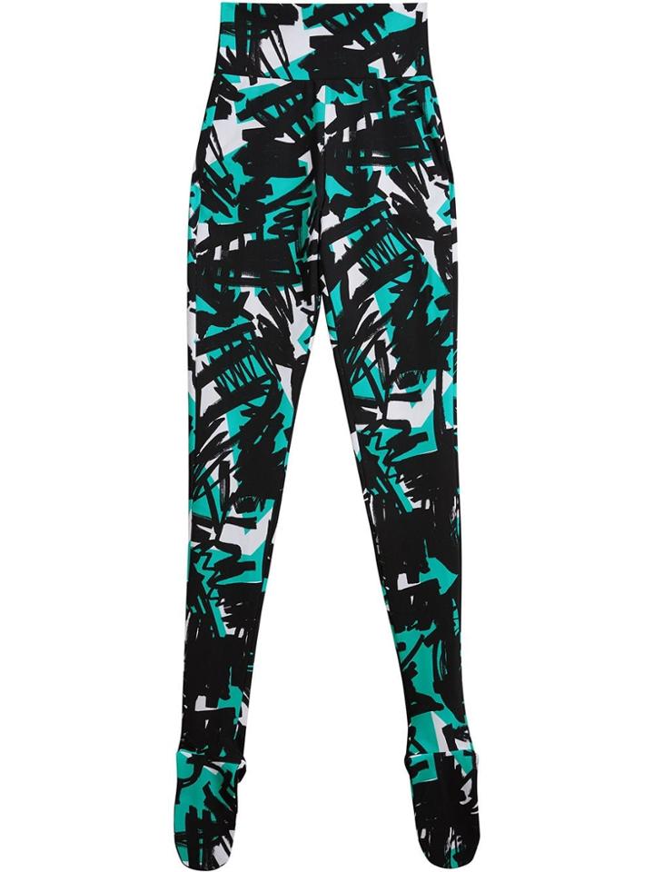 Burberry Graffiti Print Leggings - Blue