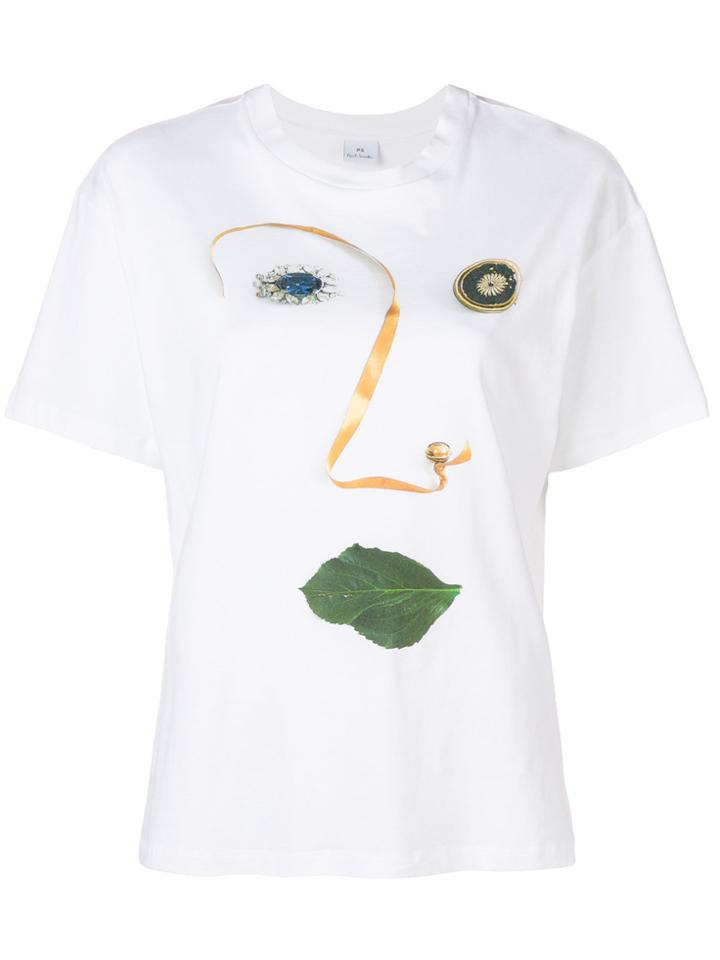 Ps By Paul Smith Face Print T-shirt - White