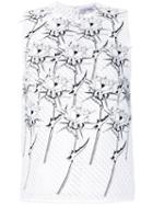 Carven - Floral Tank Top - Women - Polyester - 36, White, Polyester