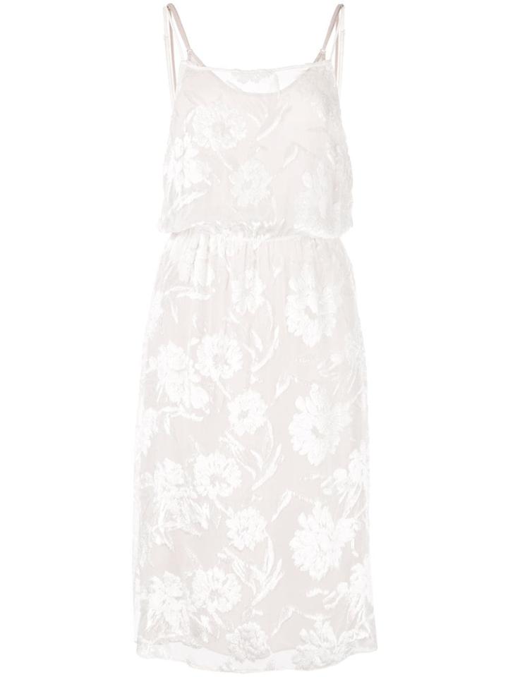 Fleur Du Mal Floral Midi Dress - White