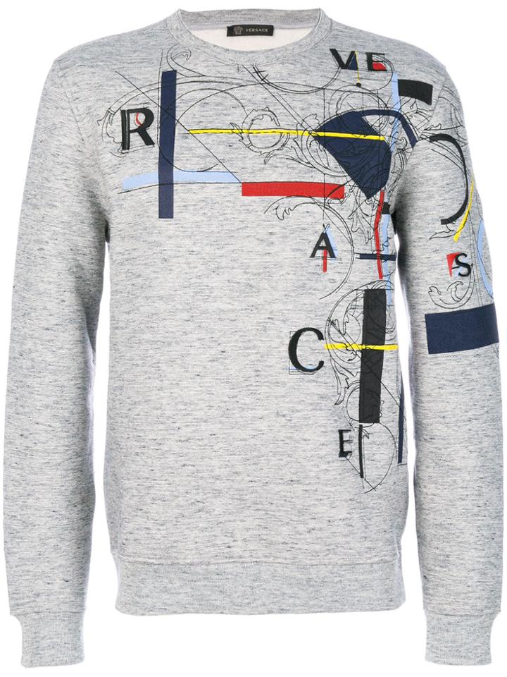 Versace László Print Sweatshirt - Grey